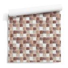 tapeta na ścianę w brązowe kwadraty