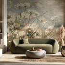 tapeta na ścianę z motywem kwiatów