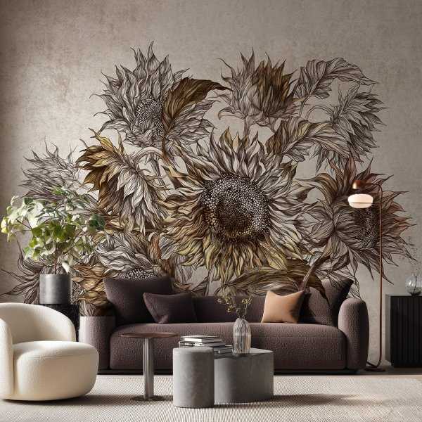 tapeta ścienna grunge sunflower