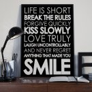 LIFE IS SHORT, SMILE - Plakat Typograficzny