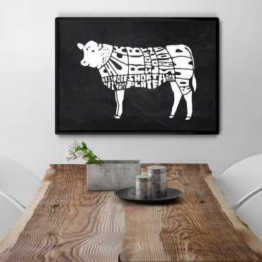 Wołowina Krowa - Designerski plakat do kuchni lub jadalni