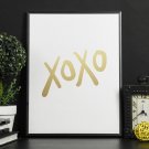 XOXO - Plakat w ramie ze złotym nadrukiem