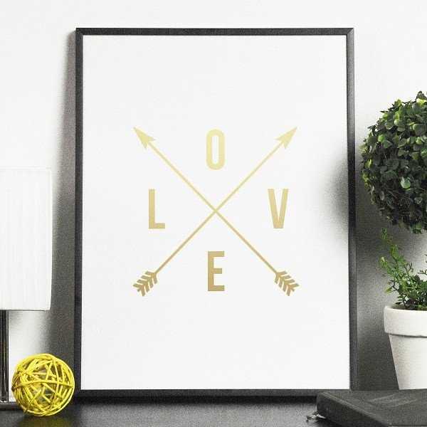 LOVE - Plakat ze złotym nadrukiem LOVE - Plakat ze złotym nadrukiem
