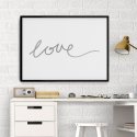 LOVE - Plakat minimalistyczny ze złotym nadrukiem