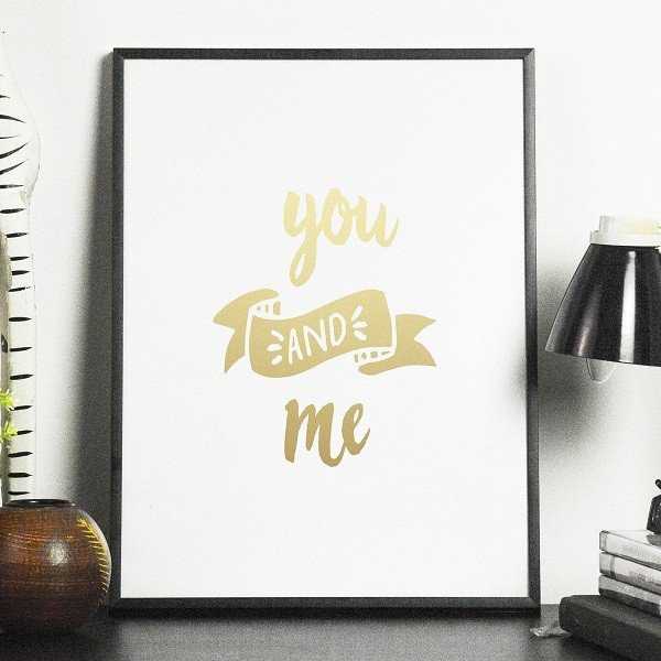 YOU AND ME - Plakat ze złotym nadrukiem YOU AND ME - Plakat ze złotym nadrukiem