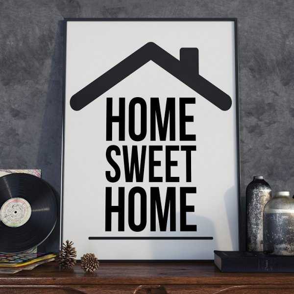 HOME SWEET HOME - Plakat Typograficzny HOME SWEET HOME - Plakat Typograficzny