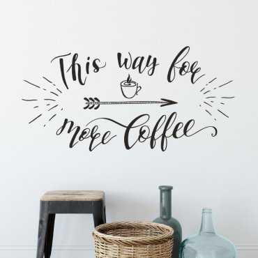 Naklejka na ścianę - This way for more coffee