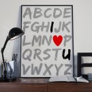 ALFABET I LOVE U - Plakat Typograficzny