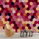 BORDOWE SZEŚCIOKĄTY - Designerska tapeta ścienna BORDOWE SZEŚCIOKĄTY - Designerska tapeta ścienna