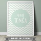 POKÓJ "IMIĘ DZIECKA" - Personalizowany plakat w zygzaki POKÓJ "IMIĘ DZIECKA" - Personalizowany plakat w zygzaki