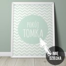 POKÓJ "IMIĘ DZIECKA" - Personalizowany plakat w zygzaki POKÓJ "IMIĘ DZIECKA" - Personalizowany plakat w zygzaki