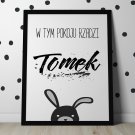 W TYM POKOJU RZĄDZI - Personalizowany plakat z królikiem W TYM POKOJU RZĄDZI - Personalizowany plakat z królikiem