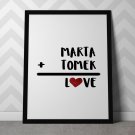 MIŁOSNE RÓWNANIE - Personalizowany plakat dla pary MIŁOSNE RÓWNANIE - Personalizowany plakat dla pary