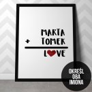 MIŁOSNE RÓWNANIE - Personalizowany plakat dla pary MIŁOSNE RÓWNANIE - Personalizowany plakat dla pary