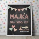 METRYCZKA DLA DZIECKA - Plakat personalizowany w ramie METRYCZKA DLA DZIECKA - Plakat personalizowany w ramie