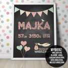 METRYCZKA DLA DZIECKA - Plakat personalizowany w ramie METRYCZKA DLA DZIECKA - Plakat personalizowany w ramie