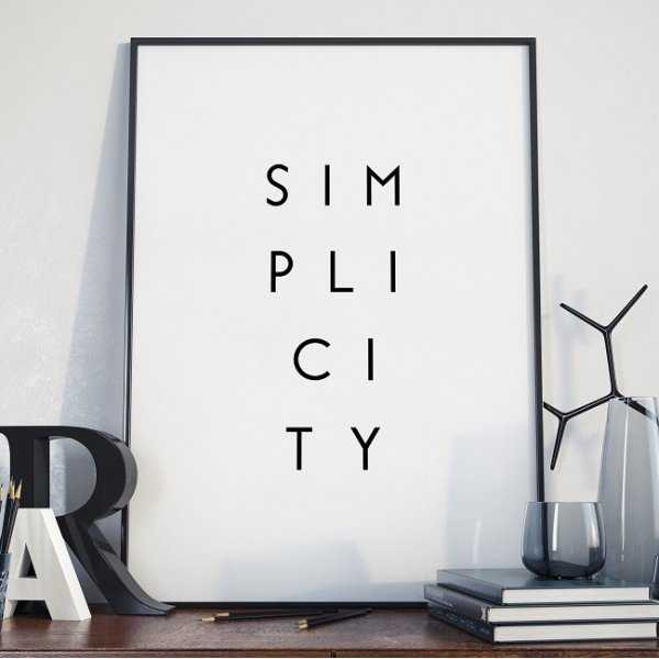 SIMPLICITY - Minimalistyczny plakat w ramie SIMPLICITY - Minimalistyczny plakat w ramie
