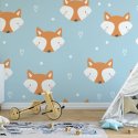 foxes in blue tapeta na ścianę