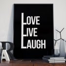 LOVE LIVE LAUGH - Plakat z napisami w ramie