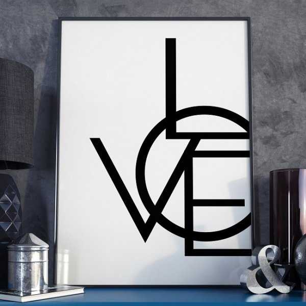 MODERN LOVE - Plakat typograficzny w ramie MODERN LOVE - Plakat typograficzny w ramie