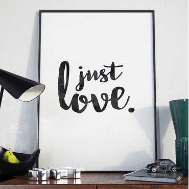 JUST LOVE - Minimalistyczny plakat w ramie