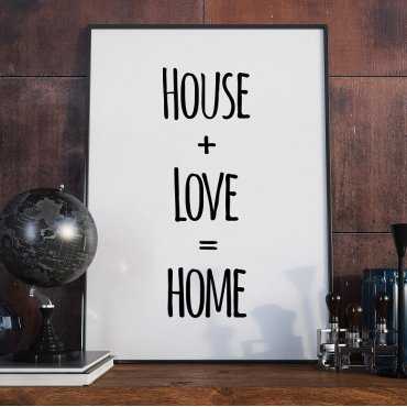 HOUSE LOVE HOME - Plakat Typograficzny