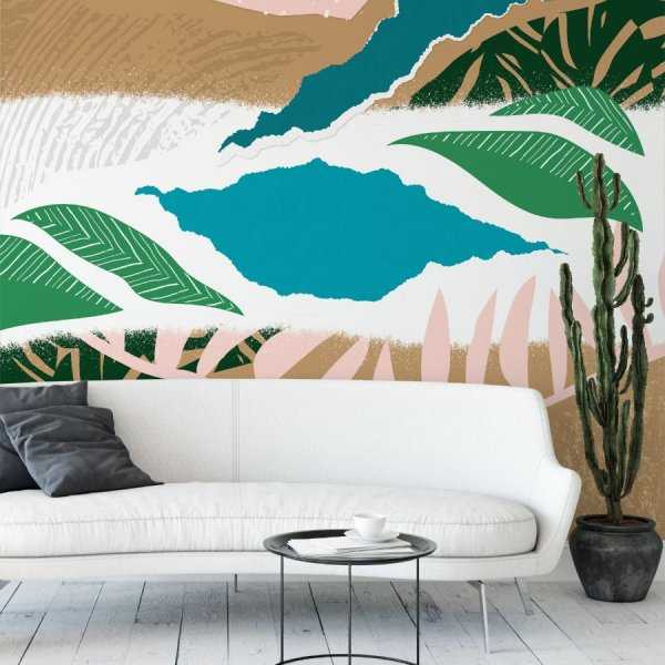 abstract jungle leaves tapeta na ścianę