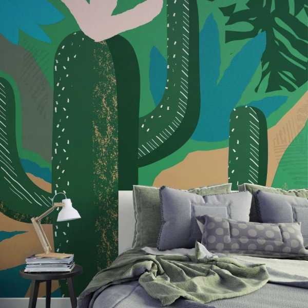 tapeta na ścianę artistic cactus