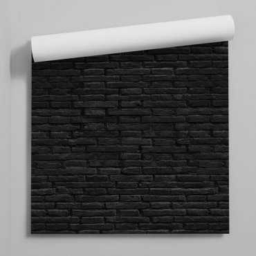 black bricks tapeta czarna cegła