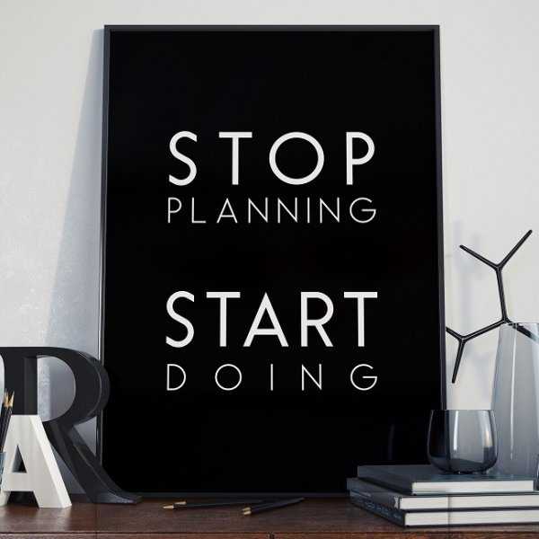 STOP PLANNING START DOING - Plakat typograficzny w ramie STOP PLANNING START DOING - Plakat typograficzny w ramie