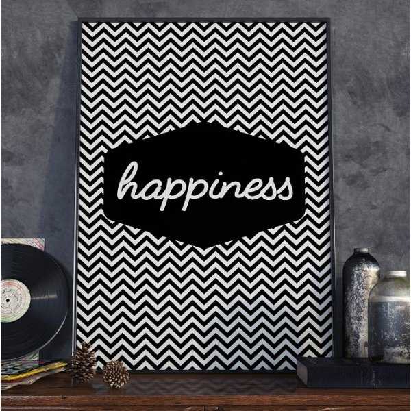 HAPPINESS - Plakat Typograficzny
