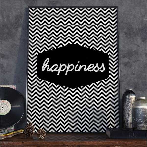 HAPPINESS - Plakat Typograficzny HAPPINESS - Plakat Typograficzny