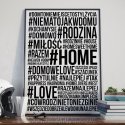HASHTAG HOME - Plakat typograficzny w ramie