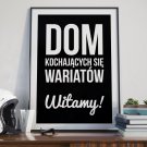DOM KOCHAJĄCYCH SIĘ WARIATÓW, WITAMY! - Plakat Typograficzny DOM KOCHAJĄCYCH SIĘ WARIATÓW, WITAMY! - Plakat Typograficzny