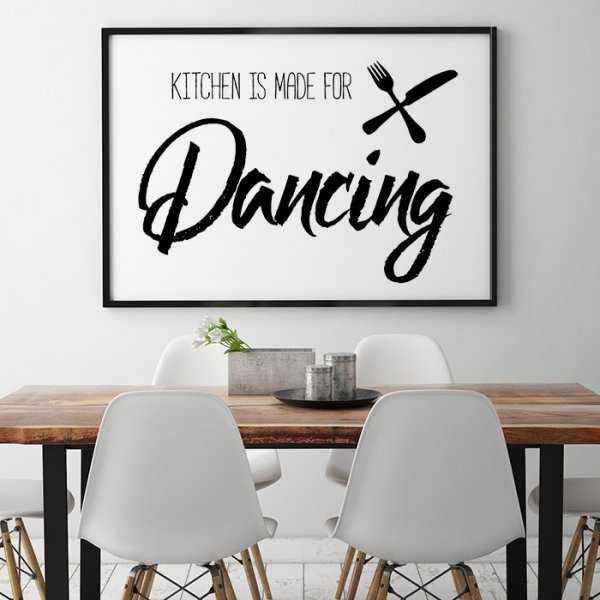 KITCHEN IS MADE FOR DANCING - Plakat w ramie KITCHEN IS MADE FOR DANCING - Plakat w ramie