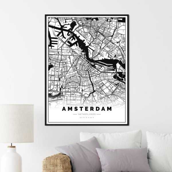 plakat mapa amsterdam