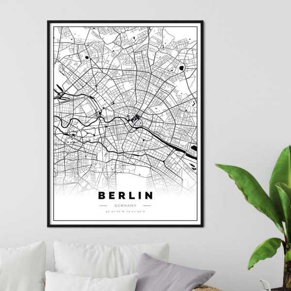 Plakat z mapą miasta Berlin MAPA BERLINA