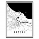 plakat mapa gdańsk