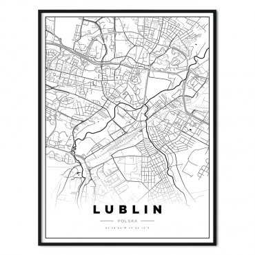 plakat z mapą Lublina