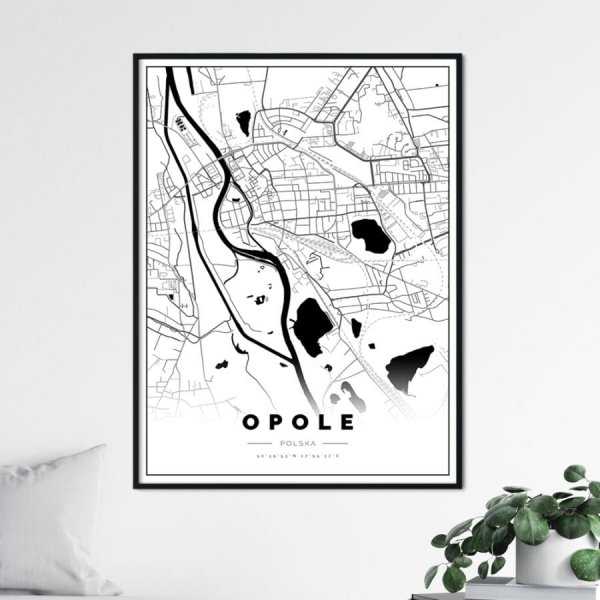 plakat z mapą Opola