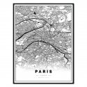 plakat mapa paryż