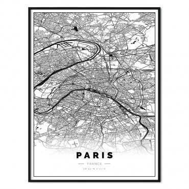 plakat z mapą Paryża