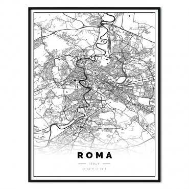 plakat w ramie z mapą Rzymu