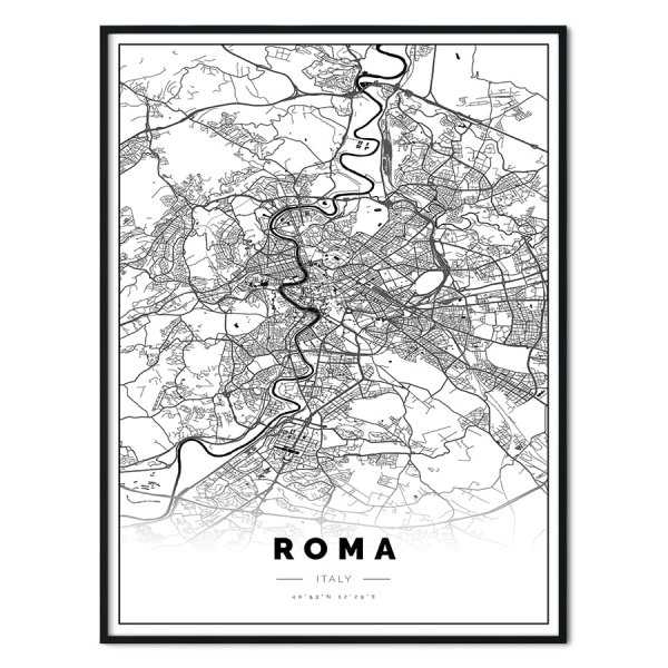 Plakat Z Map Rzymu Stolicy W Och Mapa Roma