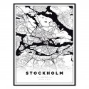 plakat mapa Sztokholm