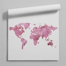tapeta z różową mapa świata