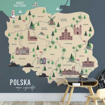 tapeta mapa polskich wojewodztw