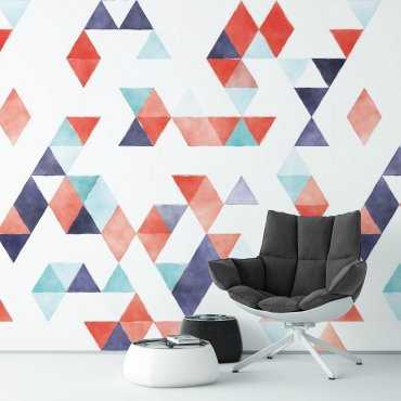 POWERFUL ART - Tapeta na ścianę w trójkąty