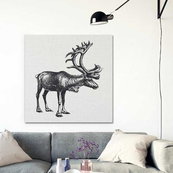 VINTAGE DEER - Modny obraz na płótnie VINTAGE DEER - Modny obraz na płótnie