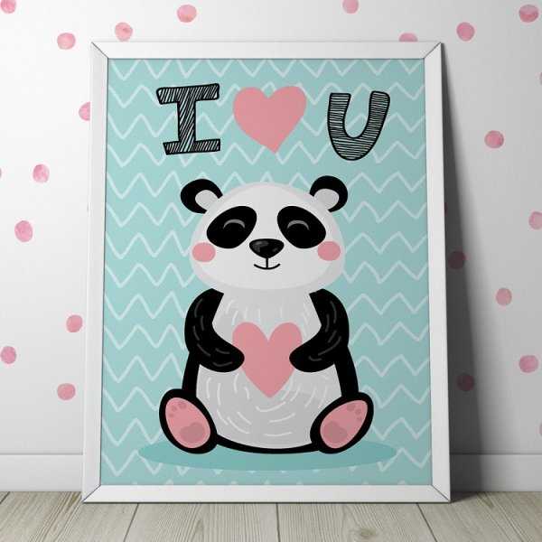 PANDA "I LOVE YOU" - Plakat dla dzieci PANDA "I LOVE YOU" - Plakat dla dzieci
